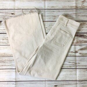 Zara White High Waist Wide Leg Flare Pants